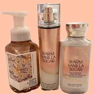 🆕-Bath & Body Works Warm Vanilla Sugar Trio-Fragrance Mist/Body Lotion/Hand Soap